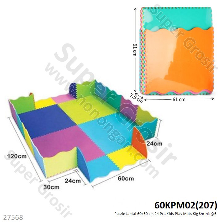 Matras Puzzle Lantai 24 Pcs 60x60 cm Kids Play Mats Ktg Shrink @6