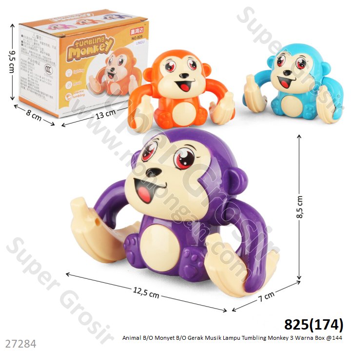 Tumbling Monkey B/O Gerak Musik Lampu 3 Warna Box @144