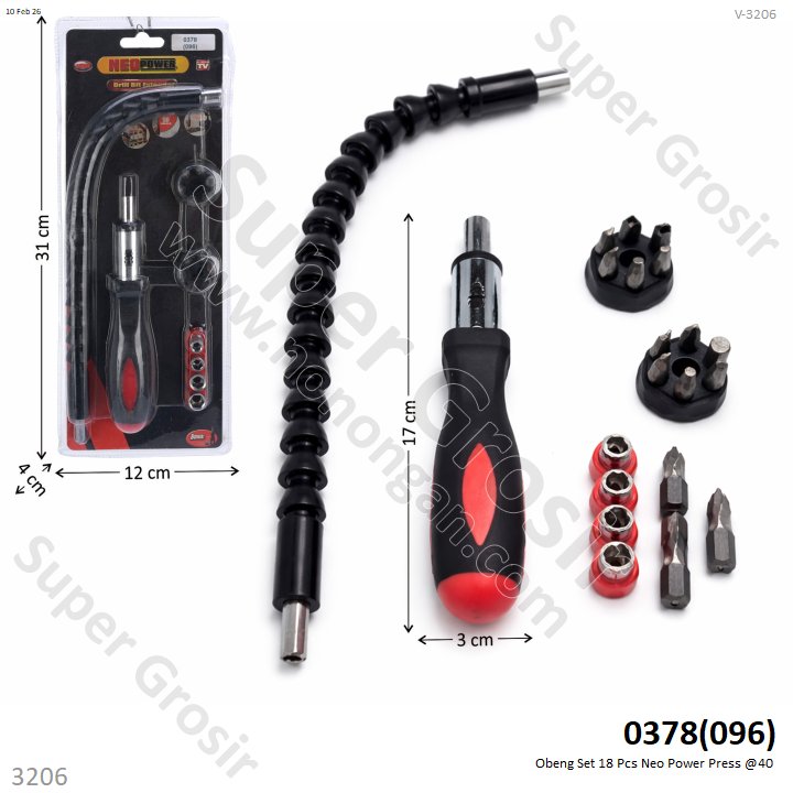 Obeng Set 18 Pcs Neo Power Press @40