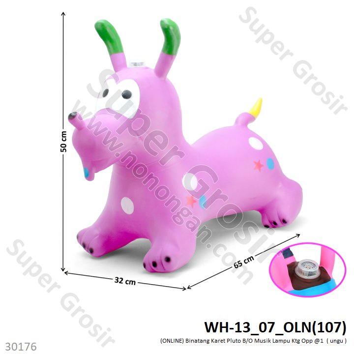 Binatang Karet Pluto B/O Musik Lampu Ktg Opp @24