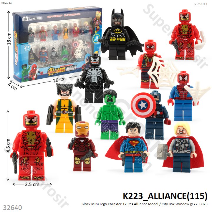 Mini Block Figure Karakter 12 Pcs Alliance Model / City Box Window @72