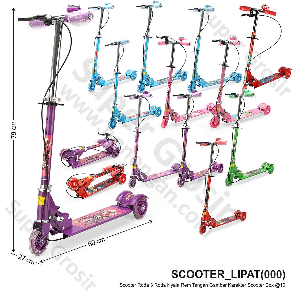 Scooter Roda 3 Roda Nyala Rem Tangan Gambar Karakter Scooter Box @10