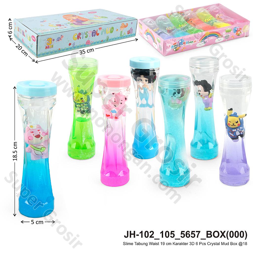 Slime Tabung Waist 19 cm Karakter 3D 6 Pcs Crystal Mud Box @18