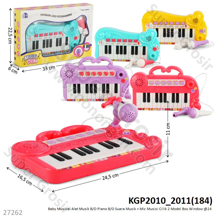 Piano + Mic B/O Suara Musik Musisi Cilik 2 Model Box Window @24