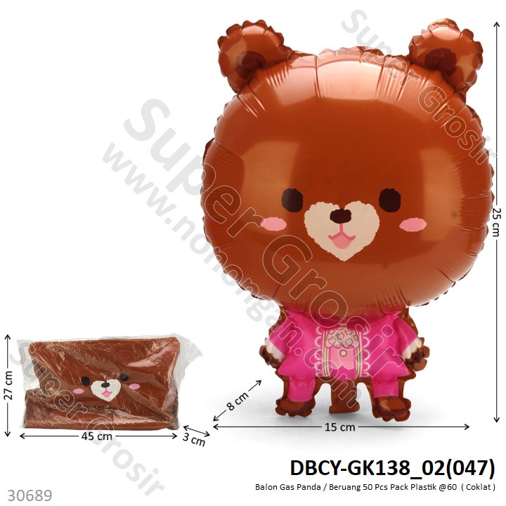 Balon Gas Panda / Beruang 50 Pcs Pack Plastik @60