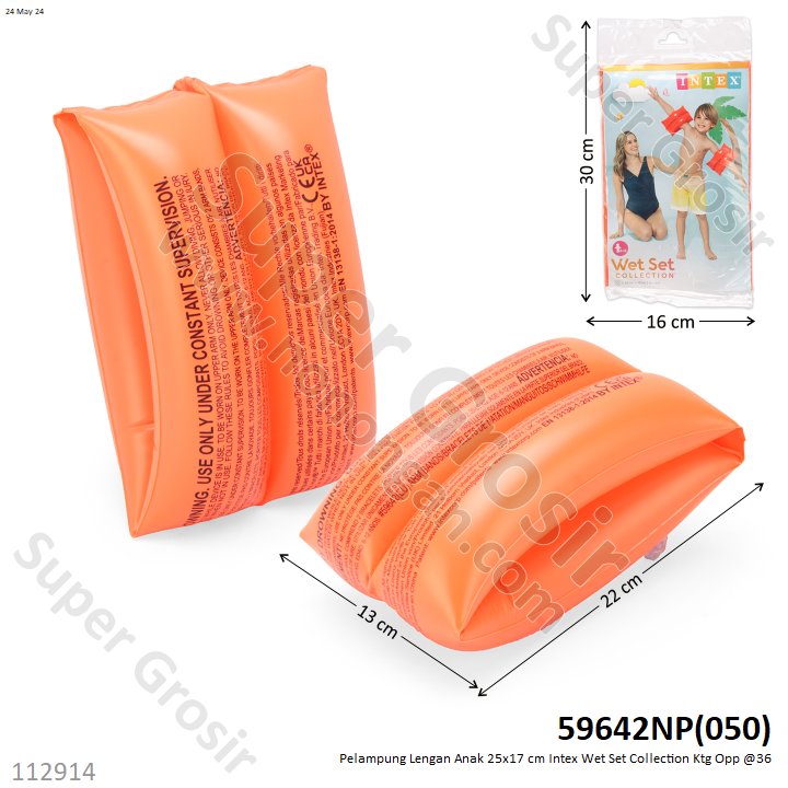 Pelampung Lengan Anak Intex 25x17 cm Wet Set Collection Ktg PVC @36