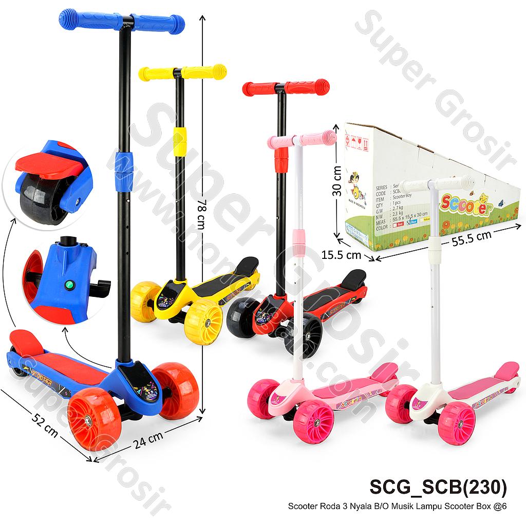 Scooter Lipat Roda 3 Nyala B/O Musik Lampu Scooter Box @6
