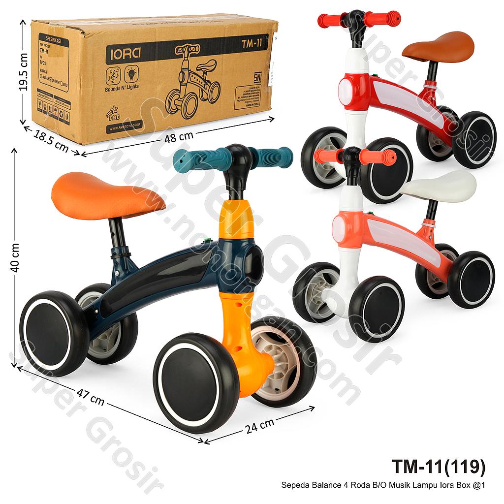 Tunggangan Sepeda Balance Bike 4 Roda B/O Musik Lampu Iora Box @1