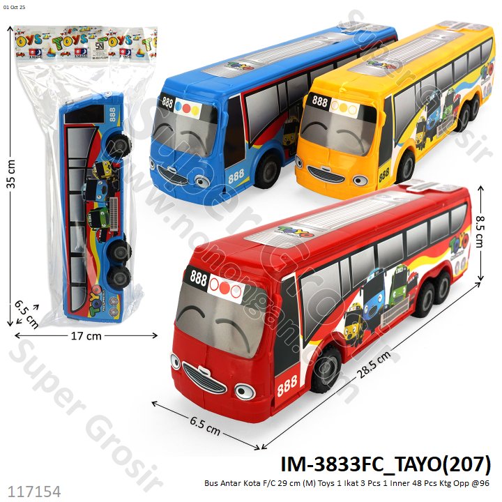 Bus Antar Kota F/C 29 cm (M) Toys 1 Ikat 3 Pcs 1 Inner 48 Pcs Ktg Opp @96