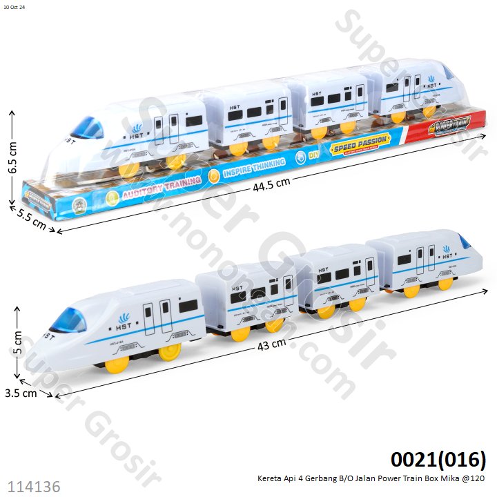 Kereta Api 4 Gerbang B/O Jalan Power Train Box Mika @120