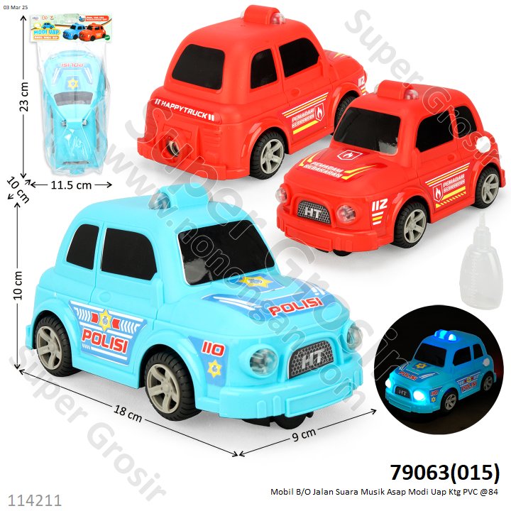 Mobil B/O Jalan Suara Musik Asap Modi Uap Ktg PVC @84