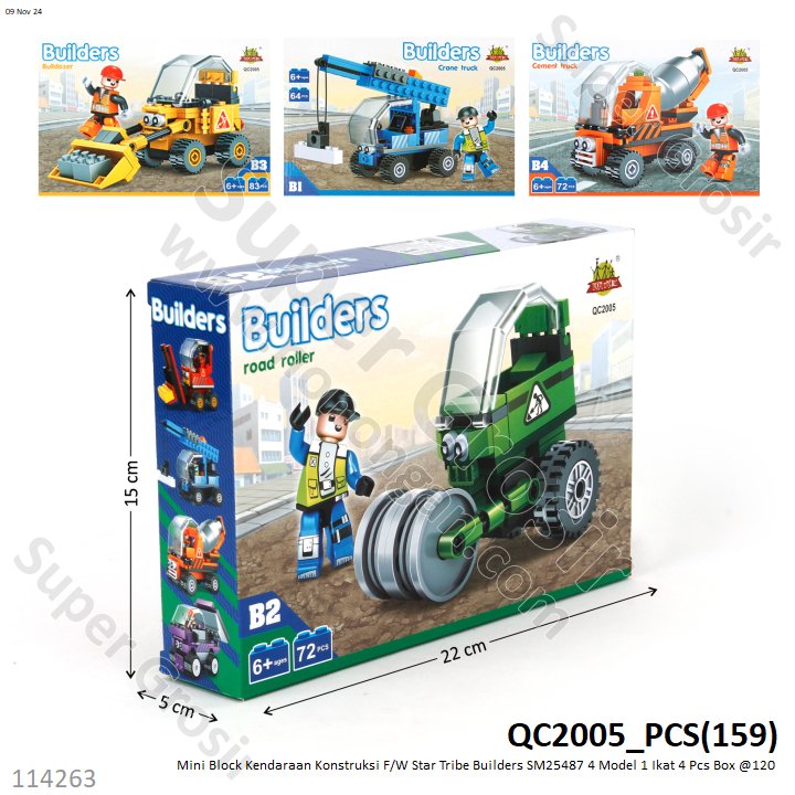 Mini Block Kendaraan Konstruksi F/W Star Tribe Builders SM25487 4 Model 1 Ikat 4 Pcs Box @120