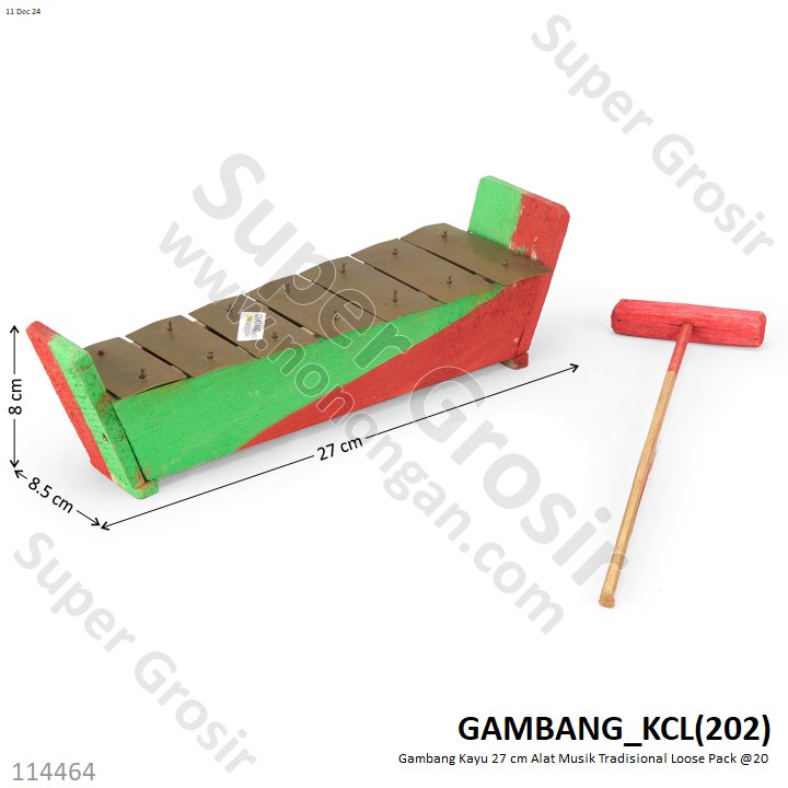 Gambang Kayu 27 cm Alat Musik Tradisional Loose Pack @20