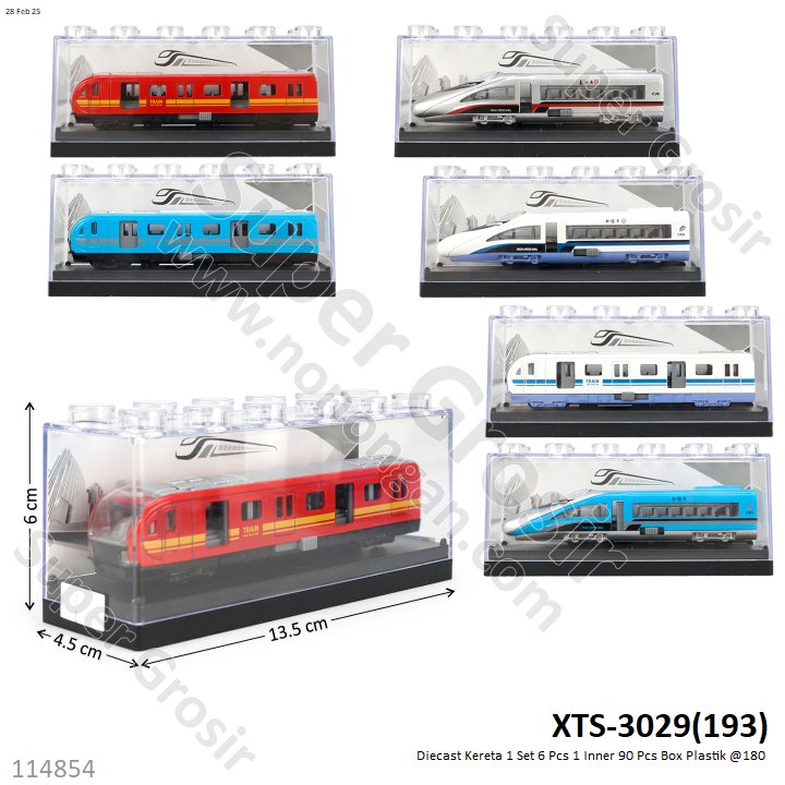 Diecast Kereta 1 Set 6 Pcs 1 Inner 90 Pcs Box Plastik @180