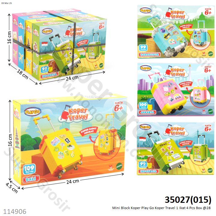 Mini Block Koper Play Go Koper Travel 1 Ikat 4 Pcs Box @28