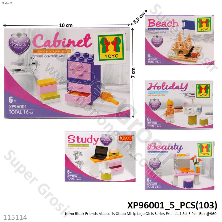 Nano Block Friends Aksesoris Xipoo Girls Series Friends 1 Set 5 Pcs Box @960