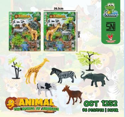 Hewan Set 5 Pcs + Pohon Animal Press @104