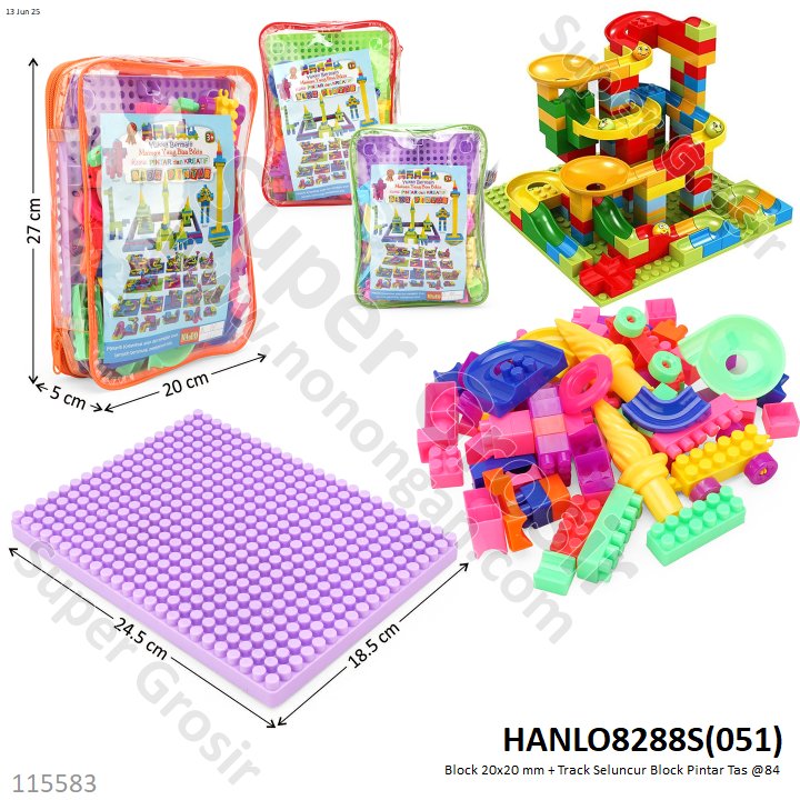 Block 20x20 mm + Track Seluncur Block Pintar Tas @84