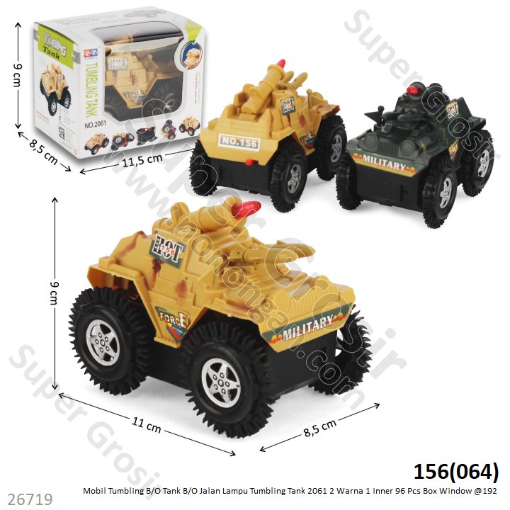Tumbling Car Tank B/O Jalan Lampu Tumbling Tank 1 Inner 120 Pcs Box @240