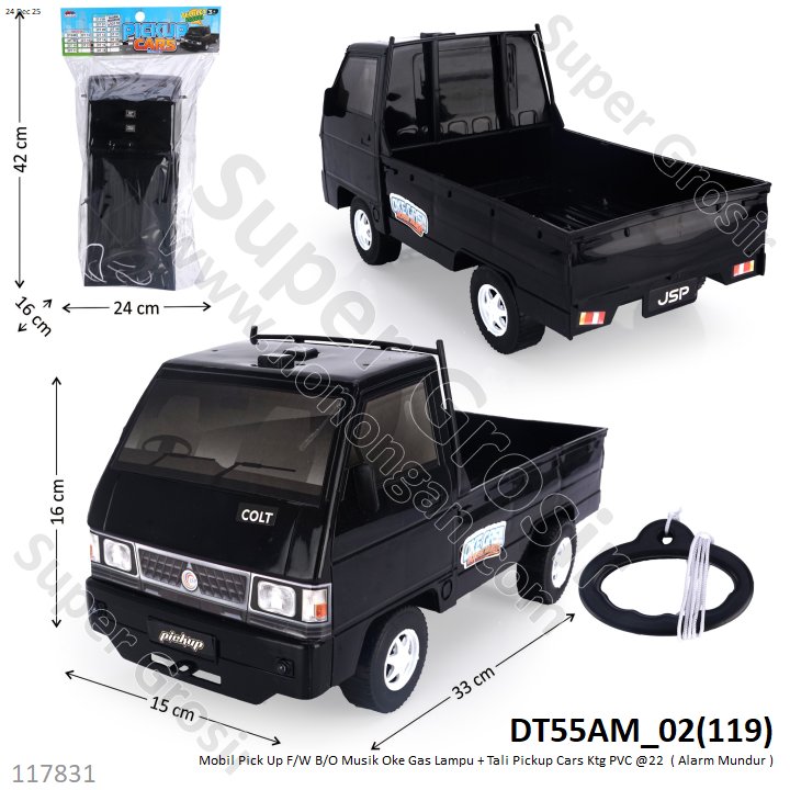 Mobil Pick Up F/W B/O Musik Oke Gas Lampu + Tali Pickup Cars Ktg PVC @22