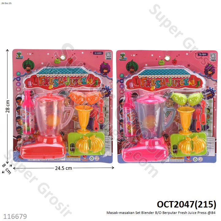 Masak-masakan Set Blender B/O Berputar Fresh Juice Press @84