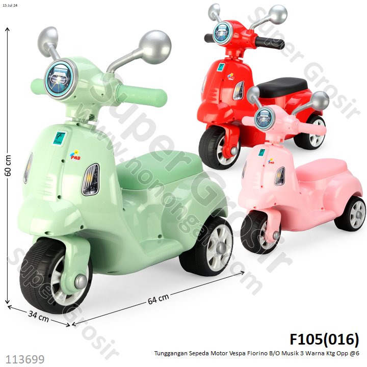 Tunggangan Sepeda Motor Vespa Fiorino B/O Musik Koli @1