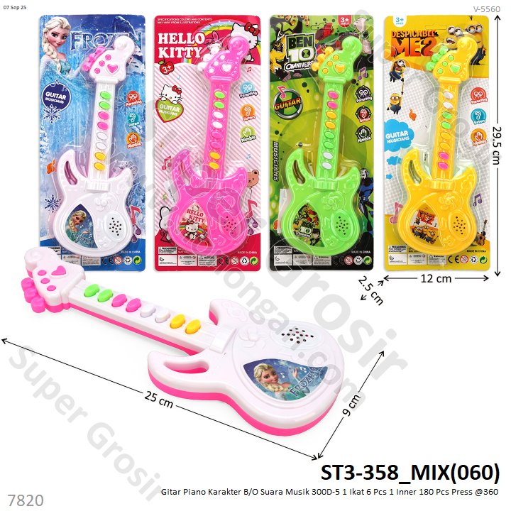Gitar Piano Karakter B/O Suara Musik 1 Inner 180 Pcs Press @360