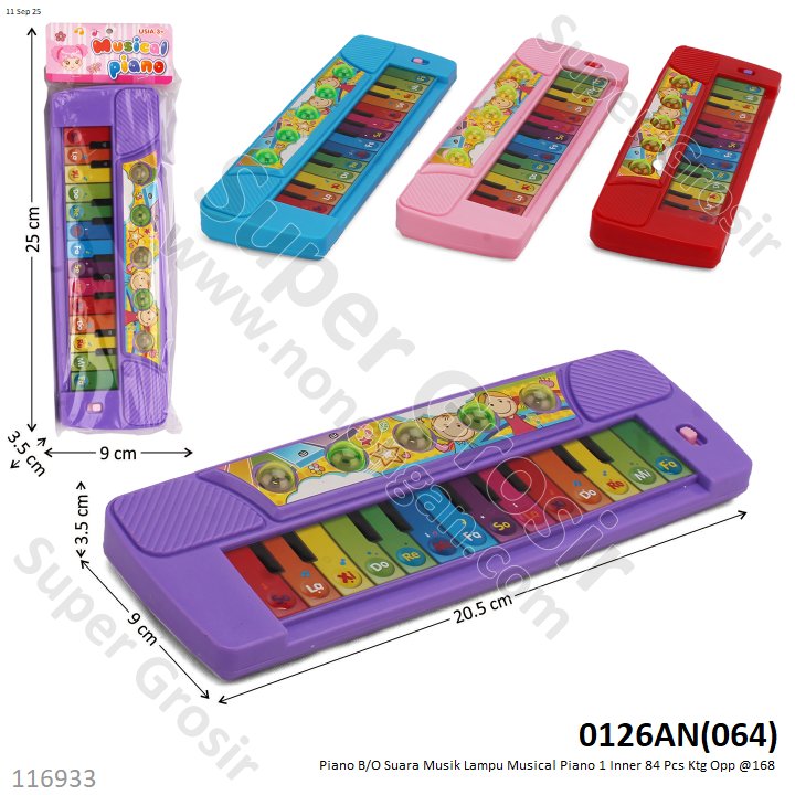 Piano B/O Suara Musik Lampu Musical Piano 1 Inner 84 Pcs Ktg Opp @168