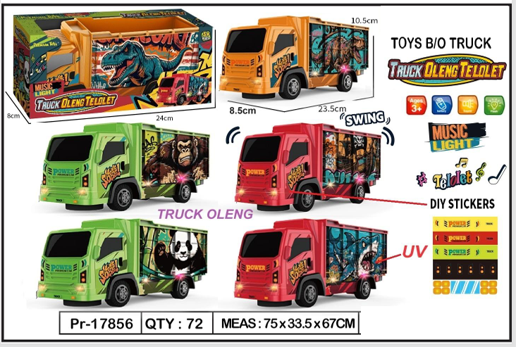 Truk Dump Oleng 24 cm B/O Telolet Lampu Truck Oleng Telolet Box Window @72