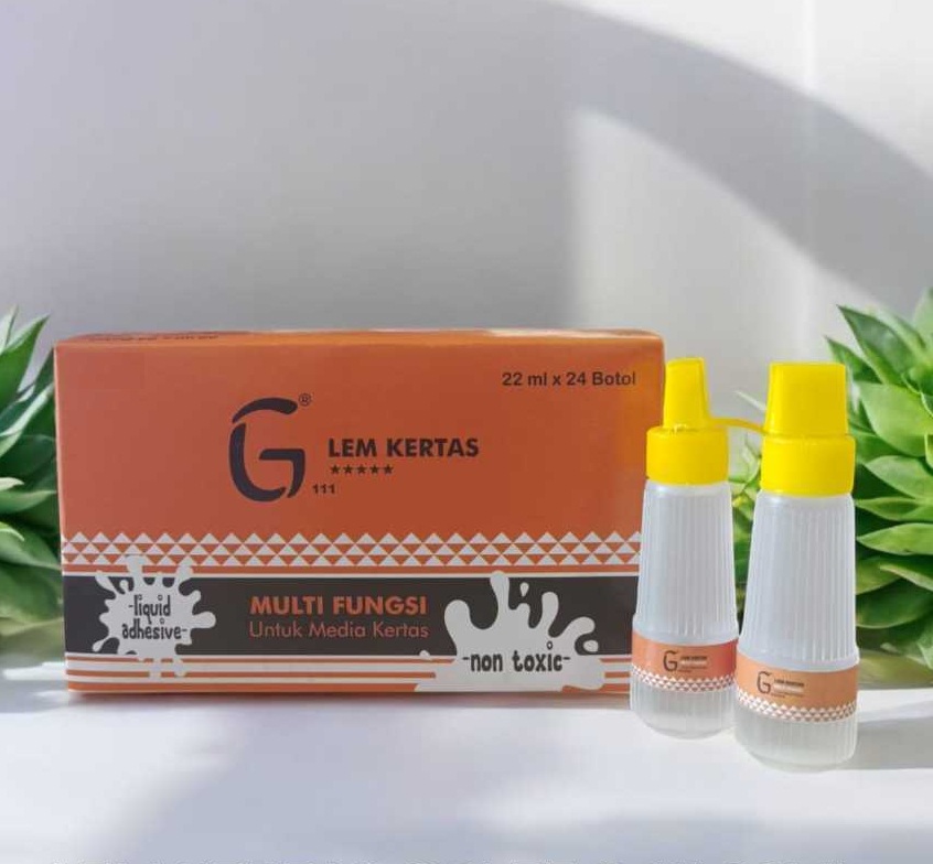 Lem Kertas Cair 22 ml G Lem Kertas 1 Box 24 Pcs Botol @648