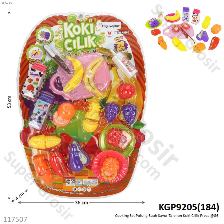 Cooking Set Potong Buah Sayur Talenan Koki Cilik Press @36