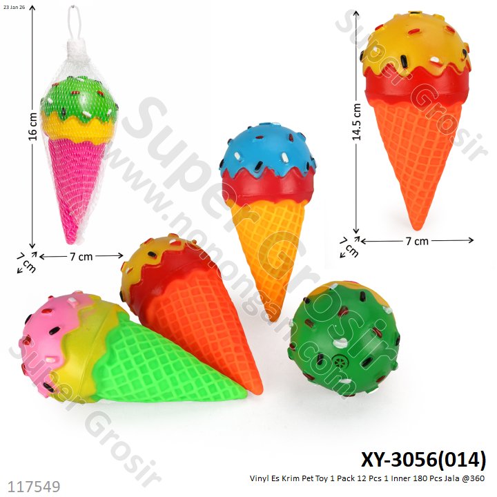 Vinyl Es Krim Pet Toy 1 Pack 12 Pcs 1 Inner 180 Pcs Jala @360