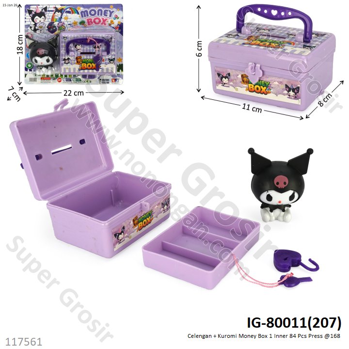 Celengan + Kuromi Money Box 1 Inner 84 Pcs Press @168