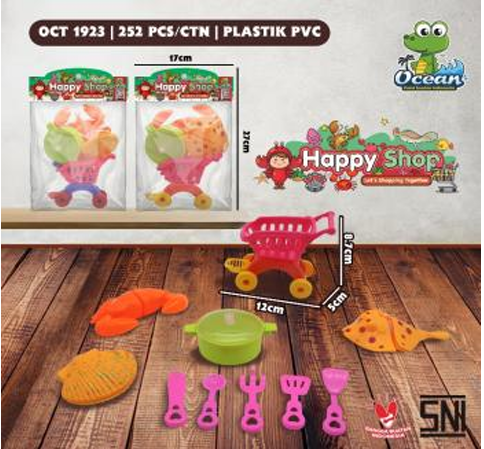 Trolley Belanja Food Set Seafood + Acc Happy Shop 1 Inner 126 Pcs Ktg PVC @252