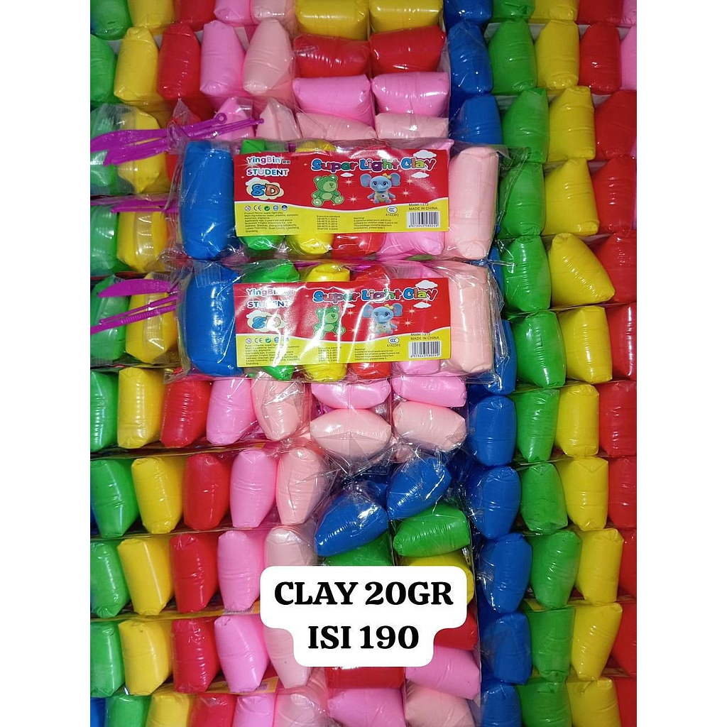 Clay 6 Pcs 120 Gram Super Light Clay 6 Warna Pack Plastik @190