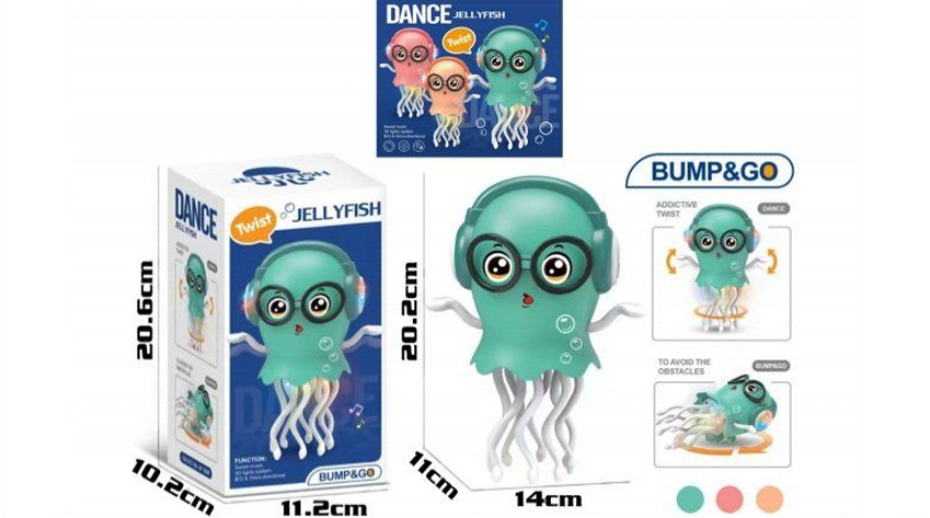 Robot Dance Ubur-Ubur B/O Jalan Musik Lampu Jellyfish 1 Ikat 4 Pcs 1 Inner 36 Pcs Box @72