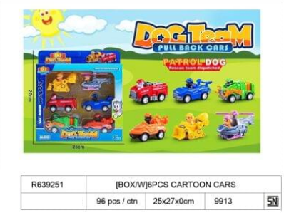 Kendaraan Set Paw Patrol 6 Pcs P/B Dog Team 1 Inner 48 Pcs Box Window @96