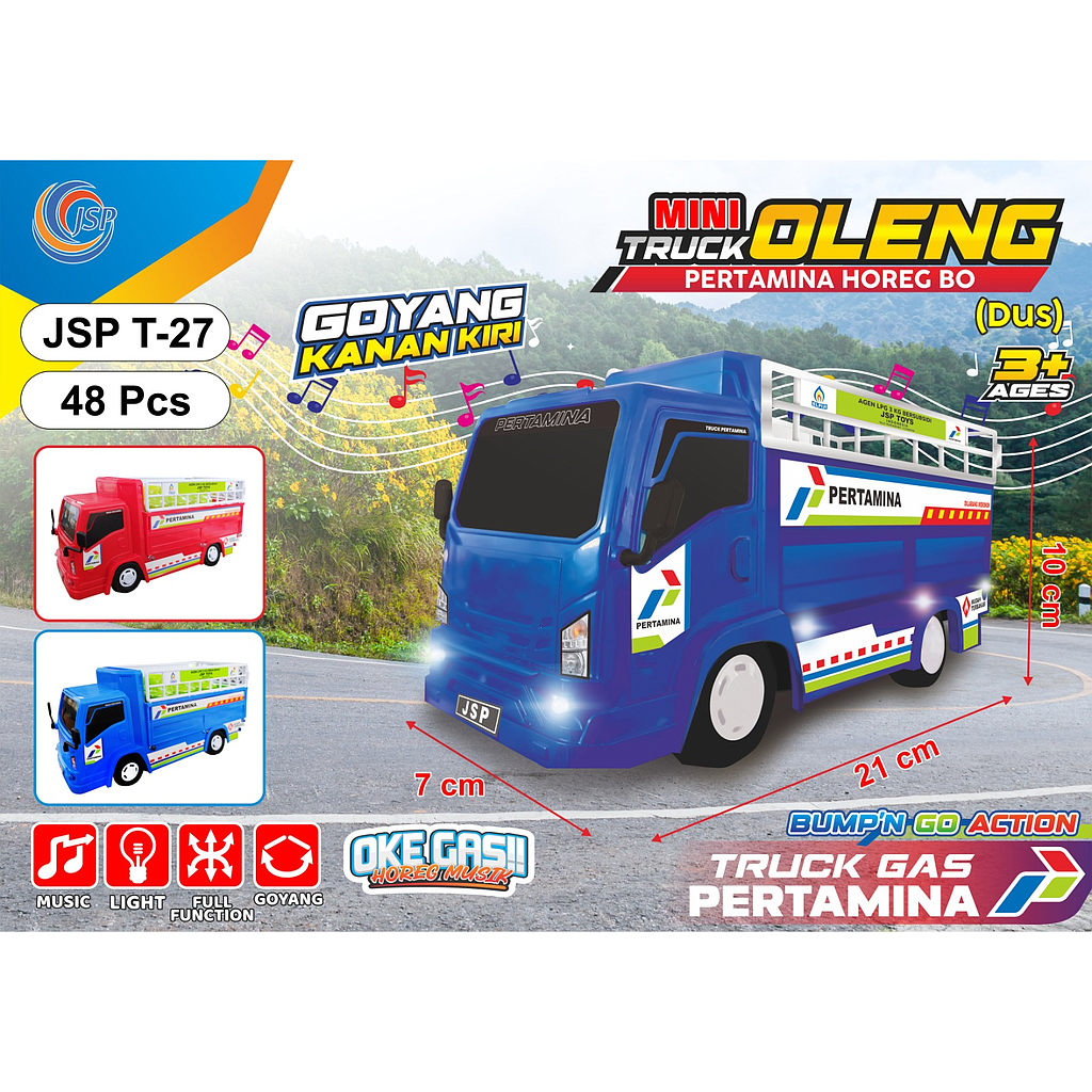 Truk Muat B/O Jalan Goyang Telolet Lampu Bump n Go Action 1 Ikat 4 Pcs Box Window @48