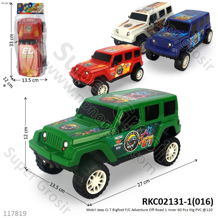 Mobil Jeep CJ 7 Bigfoot F/C Adventure Off-Road 1 Inner 60 Pcs Ktg PVC @120