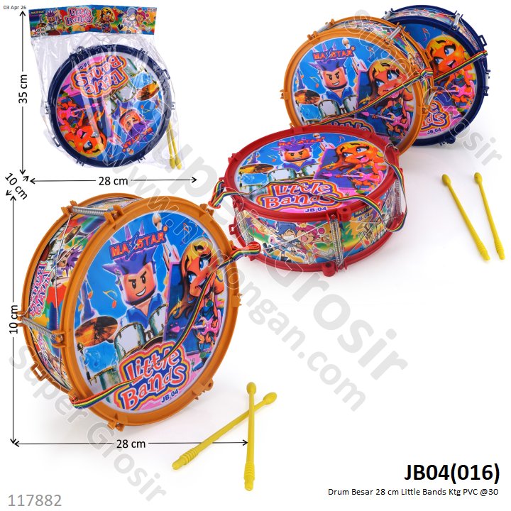 Drum Besar 28 cm Little Bands Ktg PVC @30