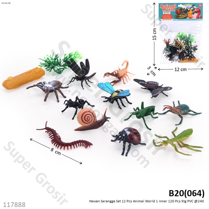 Hewan Serangga Set 12 Pcs Animal World 1 Inner 120 Pcs Ktg PVC @240