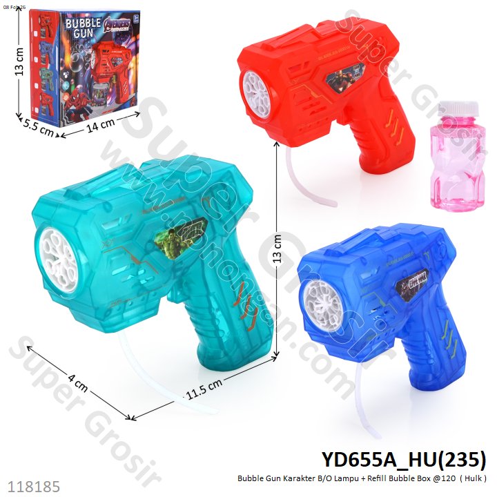 Bubble Gun Karakter B/O Lampu + Refill Bubble Box @120