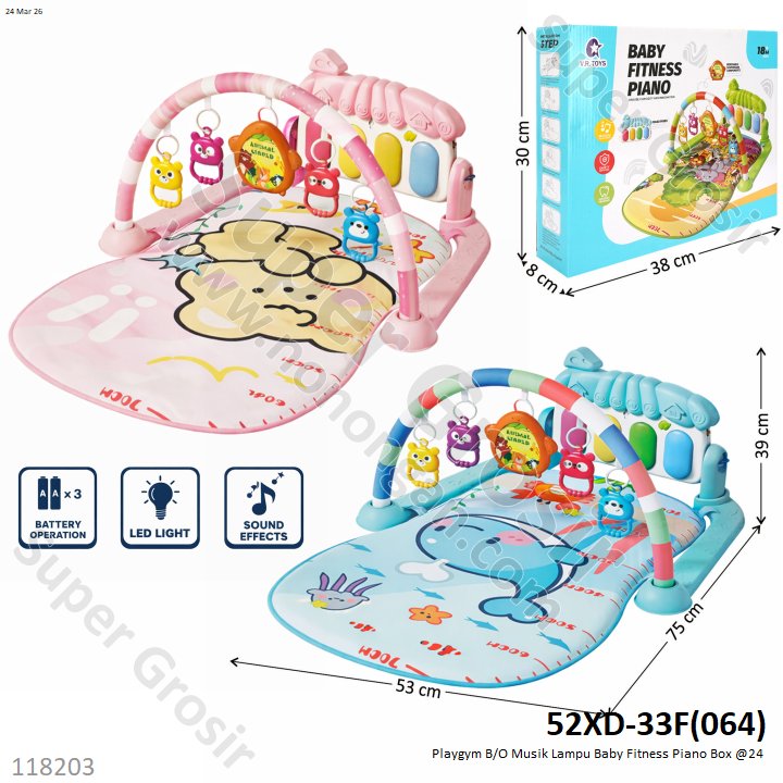 Playgym B/O Musik Lampu Baby Fitness Piano Box @24