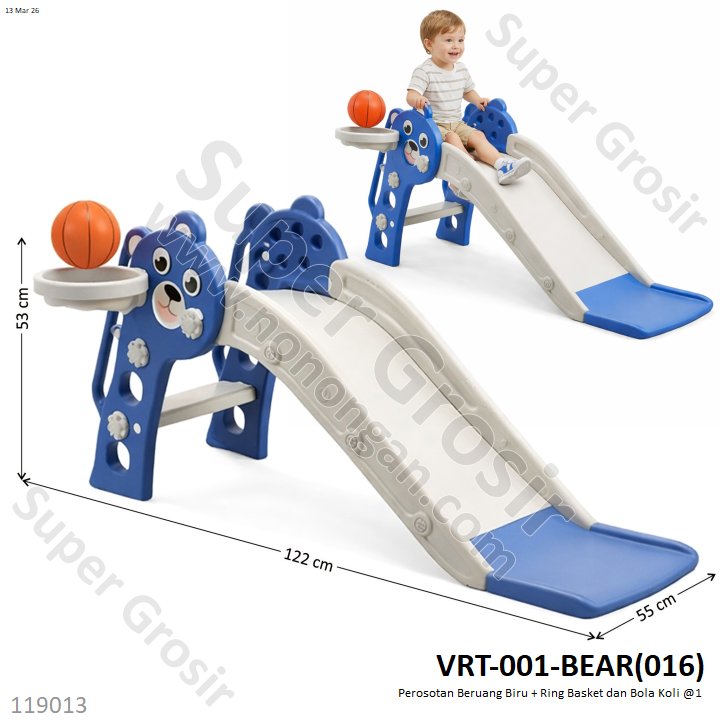 Perosotan Beruang Biru + Ring Basket dan Bola Koli @1