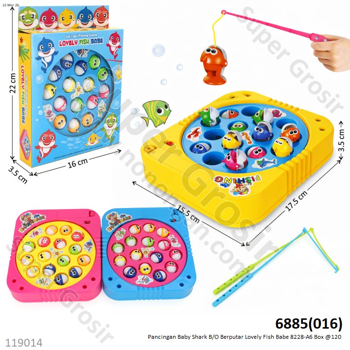 Pancingan Baby Shark B/O Berputar Lovely Fish Babe 8228-A6 Box @120