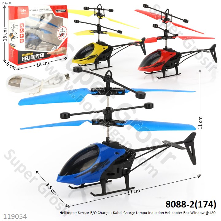 Helikopter Sensor B/O Charge + Kabel Charge Lampu Induction Helicopter Box Window @120