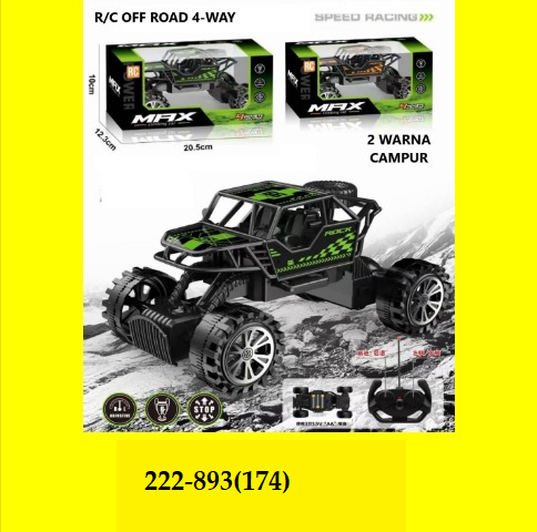 R/C Mobil Rock Crawler Max 27 MHz 4 Channel 1 Ikat 2 Pcs 1 Inner 54 Pcs Box Window @108