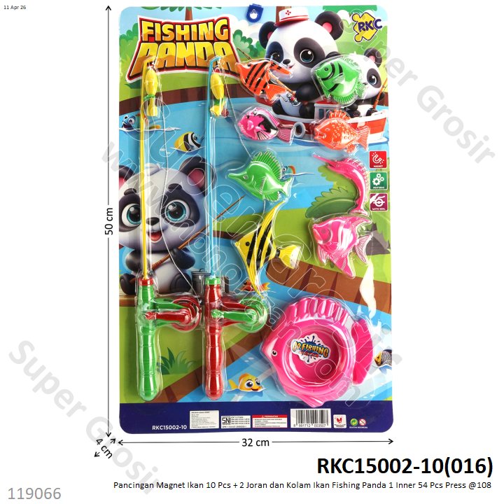 Pancingan Magnet Ikan 10 Pcs + 2 Joran dan Kolam Ikan Fishing Panda 1 Inner 54 Pcs Press @108