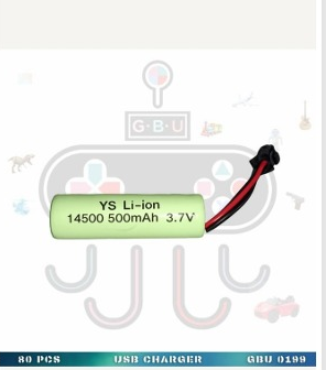 Batu Baterai R/C AA 1 Pcs Socket 3.7V 500mAh YT GBU0199 Loose Pack @80