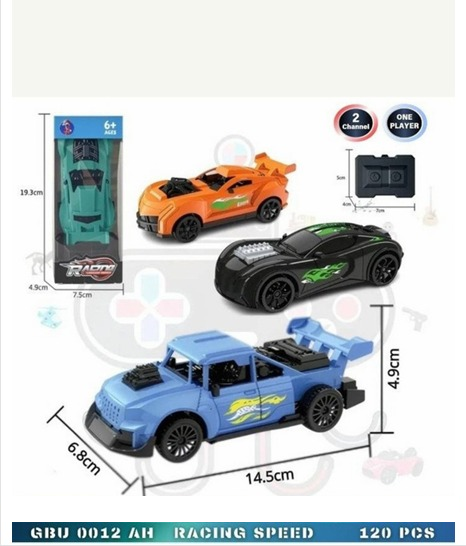 R/C Mobil Racing 27 MHz 2 Channel 1 Ikat 6 Pcs Box Window @120